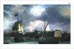 View of Greenwich with shipping by Isaac Sailmaker