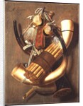 Still-life of hunting accessories by Antonius Leemans