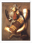 Still-life of hunting accessories by Antonius Leemans