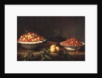 Still-life with fruit in porcelain dishes and a wooden box by Joseph Plepp