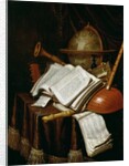 Vanitas with a globe, musical scores and instruments, 1692 by Edwaert Colyer or Collier