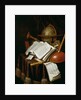 Vanitas with a globe, musical scores and instruments, 1692 by Edwaert Colyer or Collier