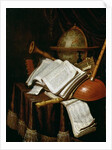Vanitas with a globe, musical scores and instruments, 1692 by Edwaert Colyer or Collier