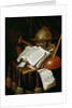 Vanitas with a globe, musical scores and instruments, 1692 by Edwaert Colyer or Collier