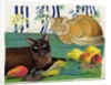 Cats with fruit by Anne Robinson
