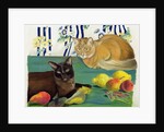 Cats with fruit by Anne Robinson