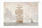 Barque and Tug, 1922 by Henry Scott Tuke
