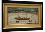 Three Boats between Lighthouse and Shore, c.1930 by Alfred Wallis