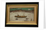Three Boats between Lighthouse and Shore, c.1930 by Alfred Wallis