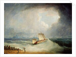 A Deal Lugger Going off to a Storm-bound Ship in the Downs, South Foreland by Thomas Buttersworth