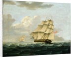 A British Frigate in Pursuit of a French Frigate by Thomas Buttersworth