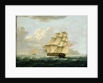 A British Frigate in Pursuit of a French Frigate by Thomas Buttersworth
