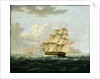 A British Frigate in Pursuit of a French Frigate by Thomas Buttersworth