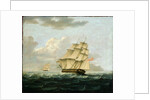 A British Frigate in Pursuit of a French Frigate by Thomas Buttersworth