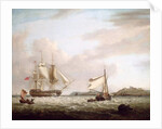An English Man-of-War off Pendennnis Castle, Falmouth 1801 by George Webster