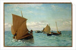 Luggers Picking up Moorings, 1886 by Allan J. Hook