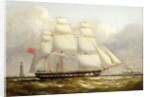 A Frigate off the Eddystone Lighthouse by Henry A. Luscombe