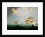 A Naval Brig Pursuing another Brig by Thomas Buttersworth