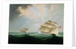 A Naval Brig Pursuing another Brig by Thomas Buttersworth