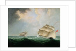A Naval Brig Pursuing another Brig by Thomas Buttersworth