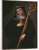 St. Gertrude the Great carrying the sacred heart of Jesus by Spanish School