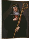 St. Gertrude the Great carrying the sacred heart of Jesus by Spanish School