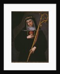 St. Gertrude the Great carrying the sacred heart of Jesus by Spanish School