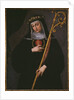 St. Gertrude the Great carrying the sacred heart of Jesus by Spanish School