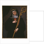 St. Gertrude the Great carrying the sacred heart of Jesus by Spanish School