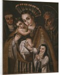 Ex voto, Holy Family with St. Anne and the nun of the Abbey, Ana de Ibaizabal by Spanish School