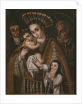 Ex voto, Holy Family with St. Anne and the nun of the Abbey, Ana de Ibaizabal by Spanish School