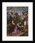 The Bearing of the Cross, Simon of Cyrene helps Jesus by Spanish School
