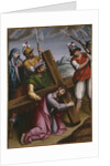 The Bearing of the Cross, Simon of Cyrene helps Jesus by Spanish School