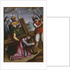 The Bearing of the Cross, Simon of Cyrene helps Jesus by Spanish School