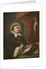 St. Thomas Aquinas writing before the crucifix by Antonio Rodriguez