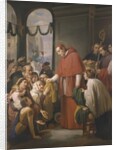 St. Charles Borromeo, archbishop of Milan, distributing alms to the poor, 1853 by Jose Salome Pina