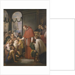 St. Charles Borromeo, archbishop of Milan, distributing alms to the poor, 1853 by Jose Salome Pina