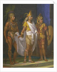 Emperor Montezuma II, detail, painting by Juan Ortega, 1885 by Juan Ortega
