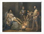 Torture of Cuauhtemoc 1893 by Leandro Izaguirre