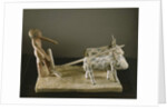 Funerary model of a ploughman leading his plough drawn by two oxen by Middle Kingdom Egyptian