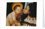 Melchior kisses the infant Jesus by German School