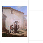 The Franciscan friars of the Convento of Santa Maria de la Rabida give bread and water to Christopher Columbus and his son Diego, 1858 by Antonio Cabral Bejarano