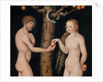 Eve offering the apple to Adam in the Garden of Eden, c.1520-25 by Lucas the Elder Cranach
