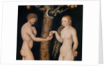 Eve offering the apple to Adam in the Garden of Eden, c.1520-25 by Lucas the Elder Cranach