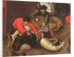 Shearing sheep and trimming pigs, c.1610 by Pieter the Younger Brueghel