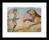 A Gladiator Fighting a Lion by Roman