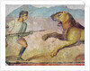 A Gladiator Fighting a Lion by Roman