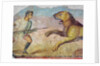 A Gladiator Fighting a Lion by Roman