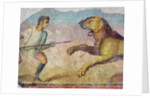 A Gladiator Fighting a Lion by Roman