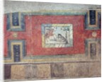 A wall painting showing a hunting scene by Roman